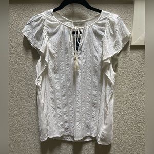 NWT Lucky Brand Emilia Flutter Sleeve Top